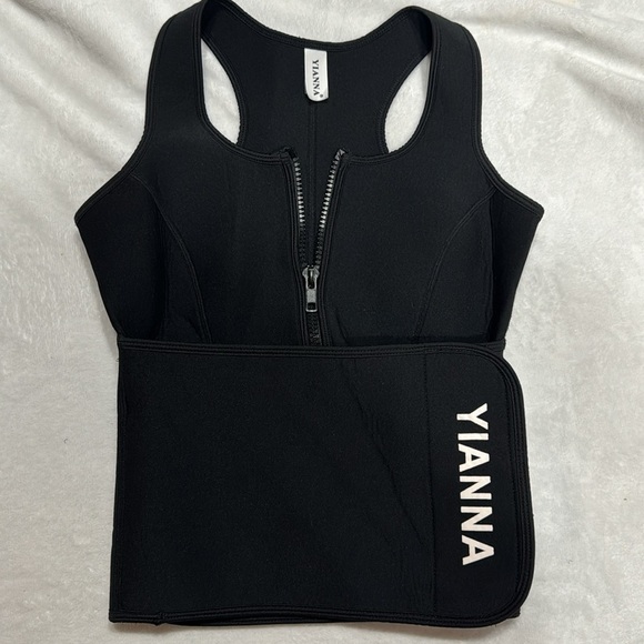YIANNA Sweat Sauna Vest Zipper Body Shaper - Picture 3 of 11